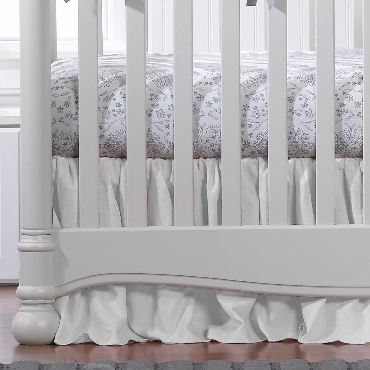 Liz & Roo White Woven Crib Skirt with Ruffle