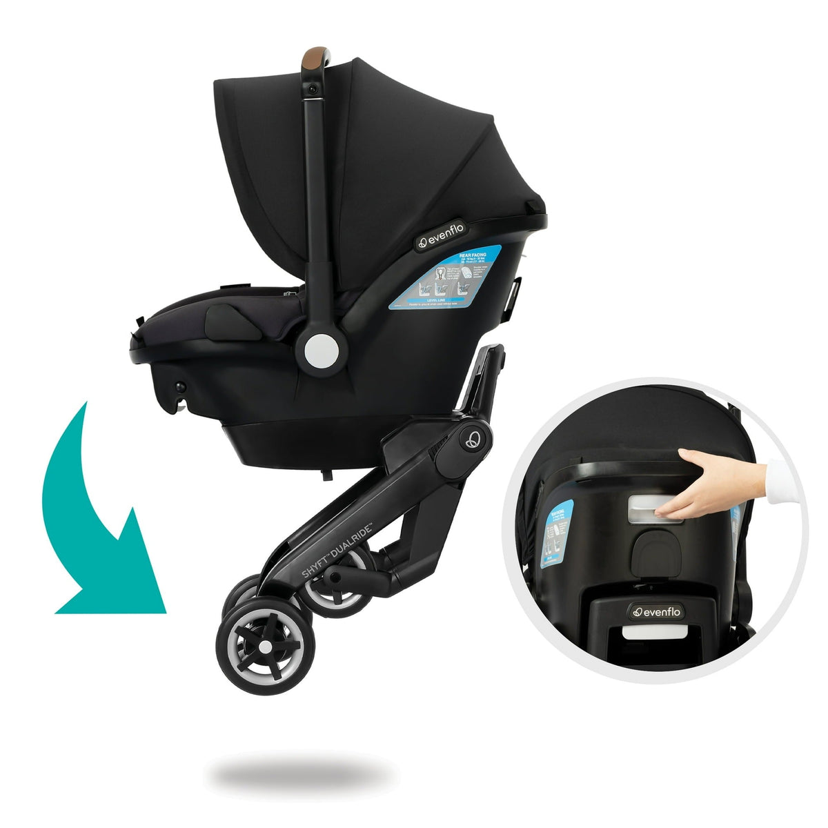 Shyft DualRide w/ Carryall Storage Infant Car Seat + Stroller