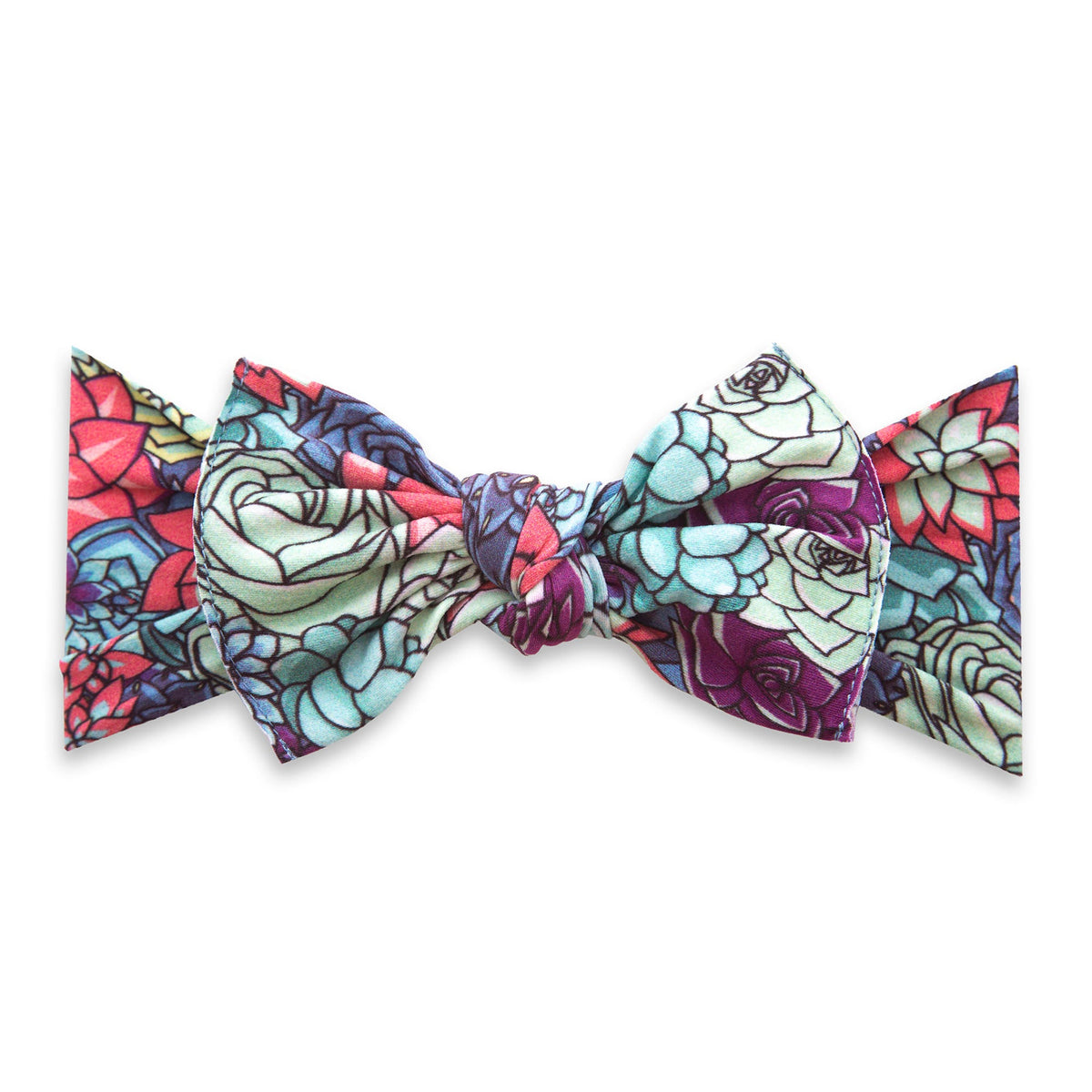 Printed Knot Headband in Agave Garden