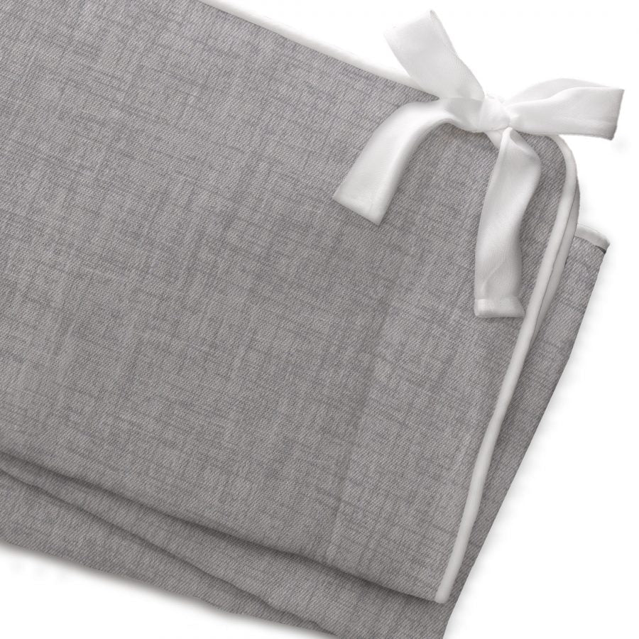 Liz and Roo Gray Crosshatch ( White Trim ) Rail Cover