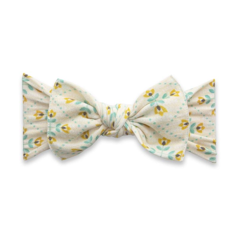 Printed Knot Headband - Yellow Tulips